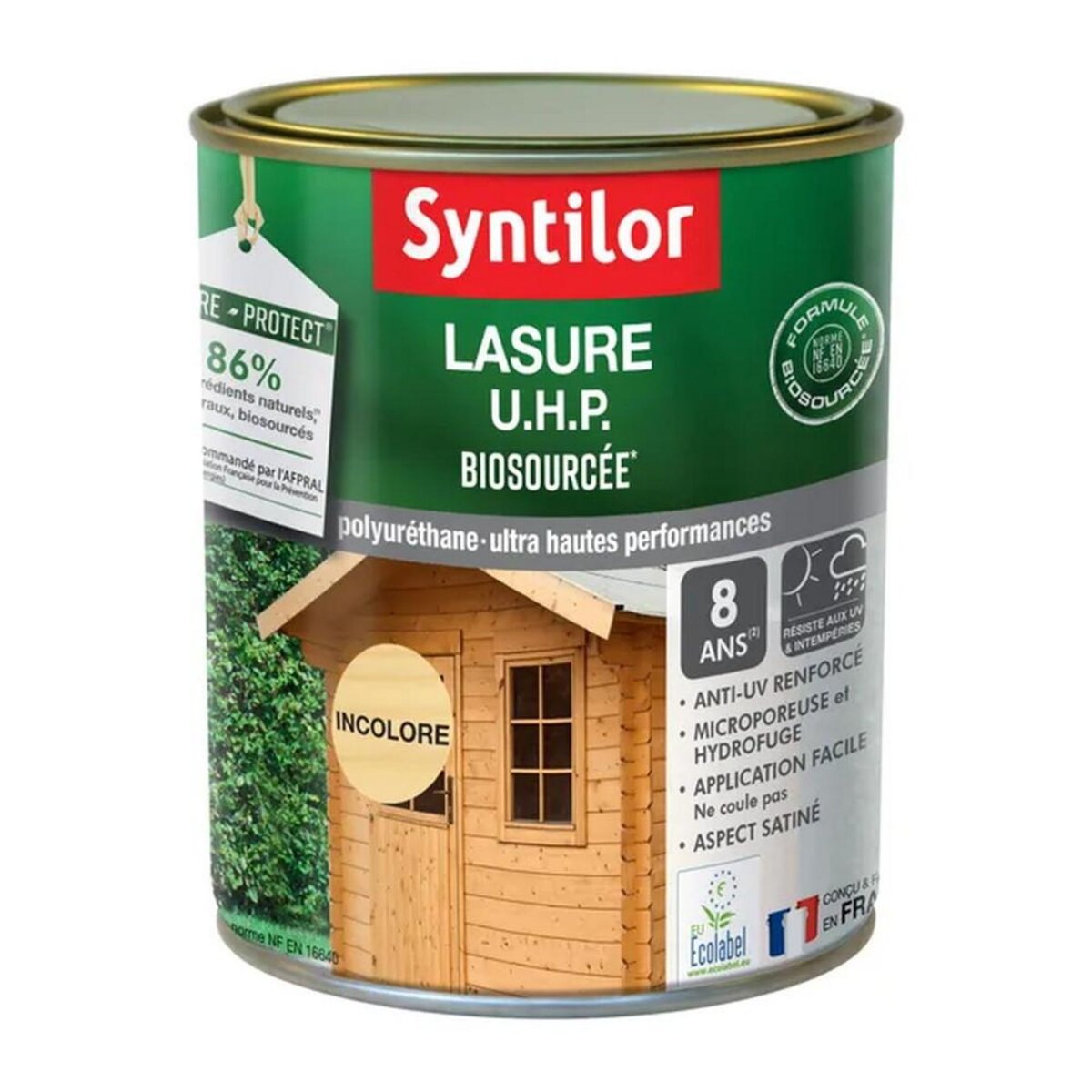 CENTRALE BRICO Lasure Uhp biosourcée nature protect 8 ans incolore satiné 1 l