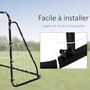 Voir la diapositive 4 : HOMCOM But de football - cage de foot - but futsal dim. 203L x 81l x 120H cm - châssis métal époxy filet polyester - piquets inclus - noir