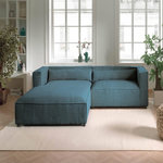 LISA DESIGN Ela - canapé d'angle gauche 4 places - en velours côtelé - style contemporain. Coloris disponibles : Gris, Beige, Rose, Marron, Bleu