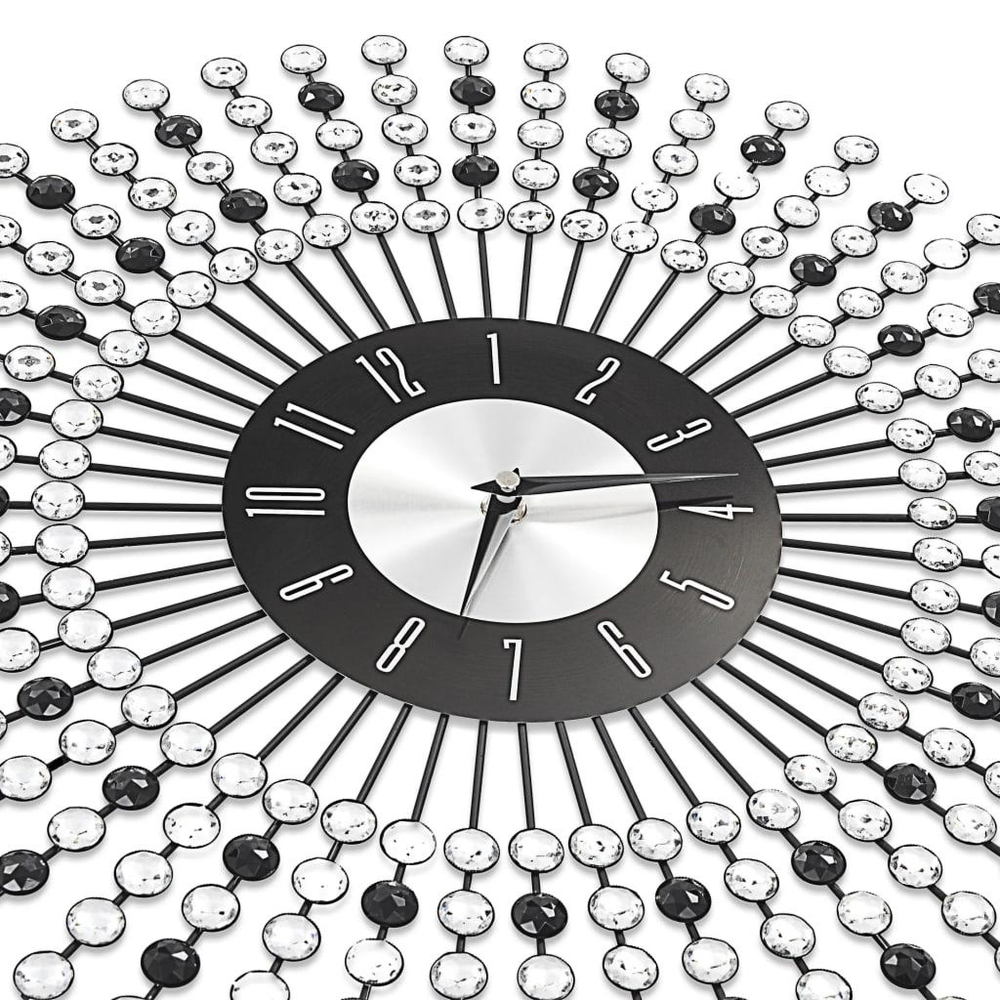 Voir la diapositive 4 : VIDAXL Horloge murale Metal 43 cm Noir