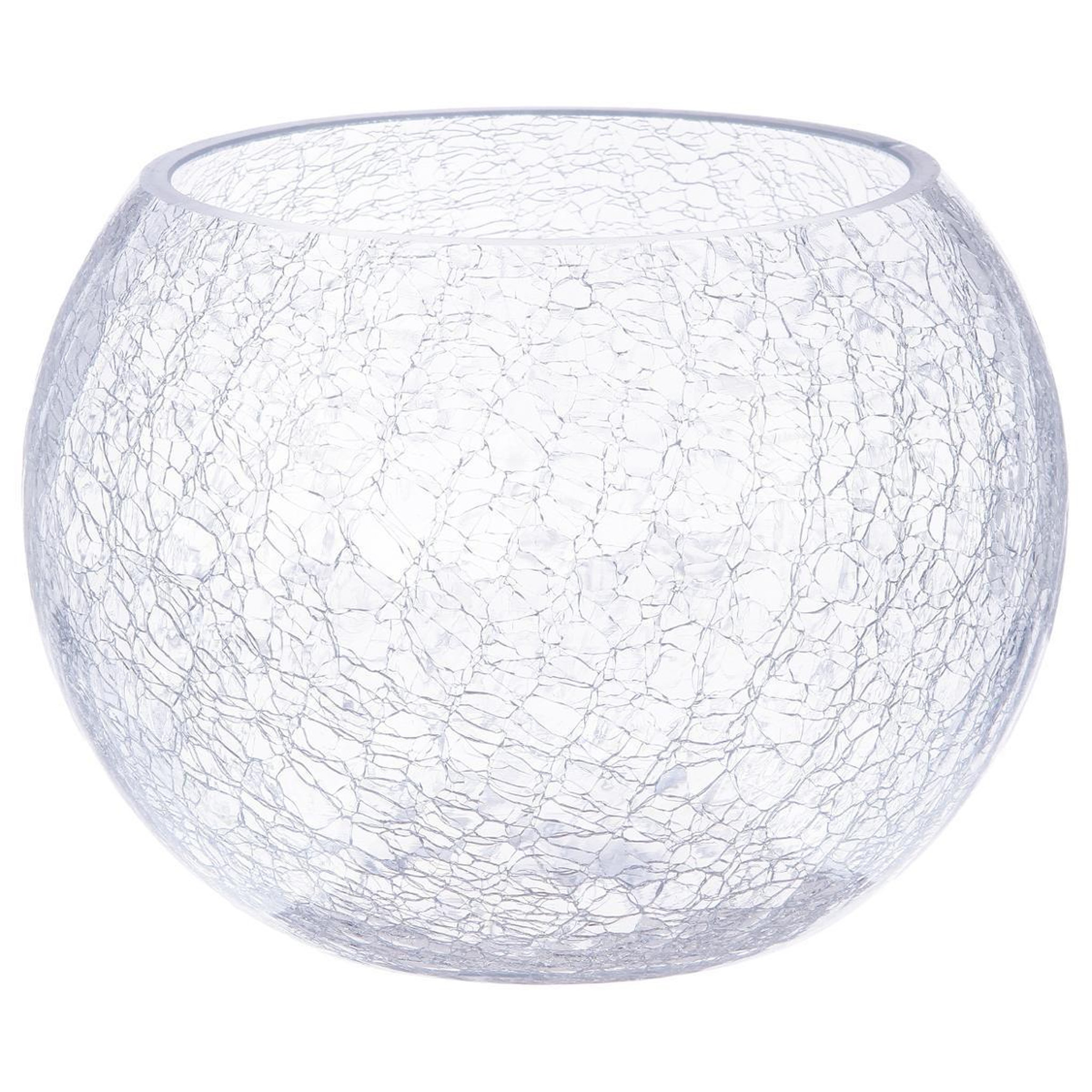 ATMOSPHERA Vase Boule en Verre  Craquelé  20cm Transparent