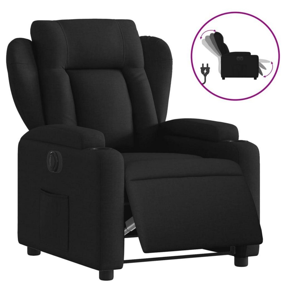 VIDAXL Fauteuil inclinable electrique Noir Tissu