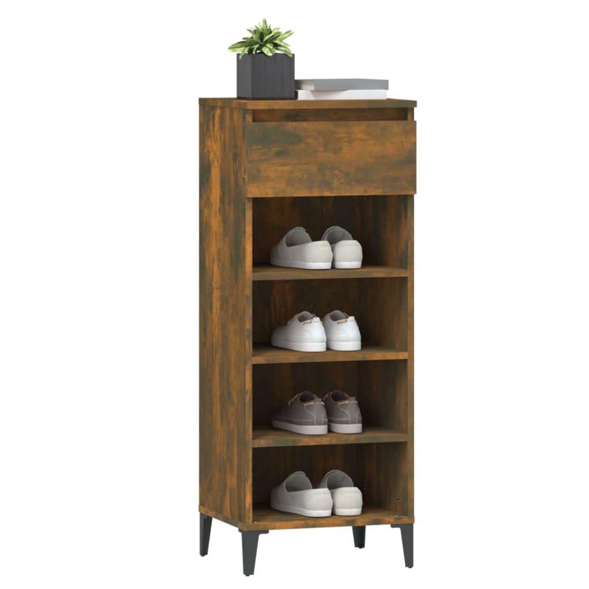 VIDAXL Etagere a chaussures Chene fume 40x36x105 cm Bois d'ingenierie