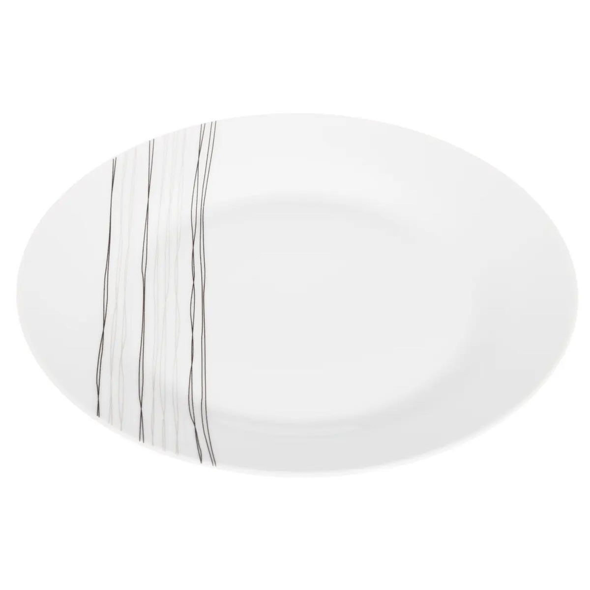 SECRET DE GOURMET Lot de 6 Assiettes Plates  Lignes  27cm Blanc