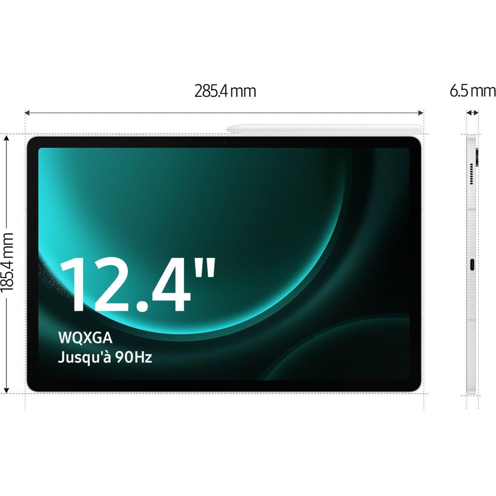 Voir la diapositive 5 : Samsung Tablette Android Galaxy Tab S9FE+ 256Go Gris