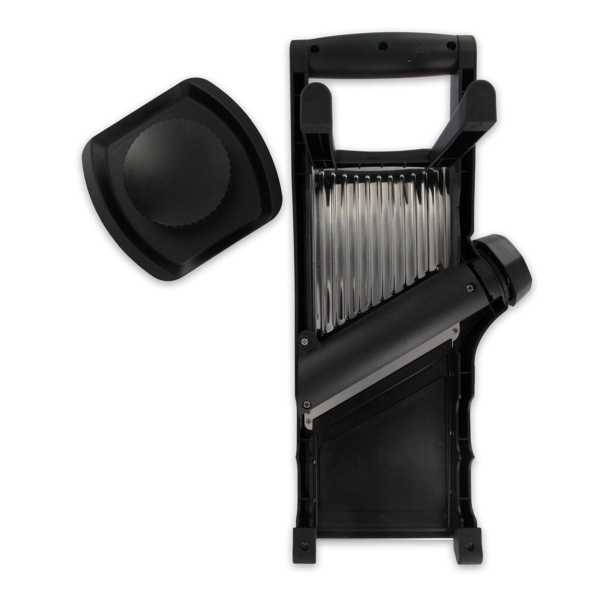 Fackelmann Mandoline professionnelle avec protège main en acier inoxydable Fackelmann Handmade Tradition