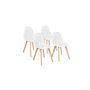 Voir la diapositive 1 : Lot de 4 chaises assise PU pieds bois massif CARLA