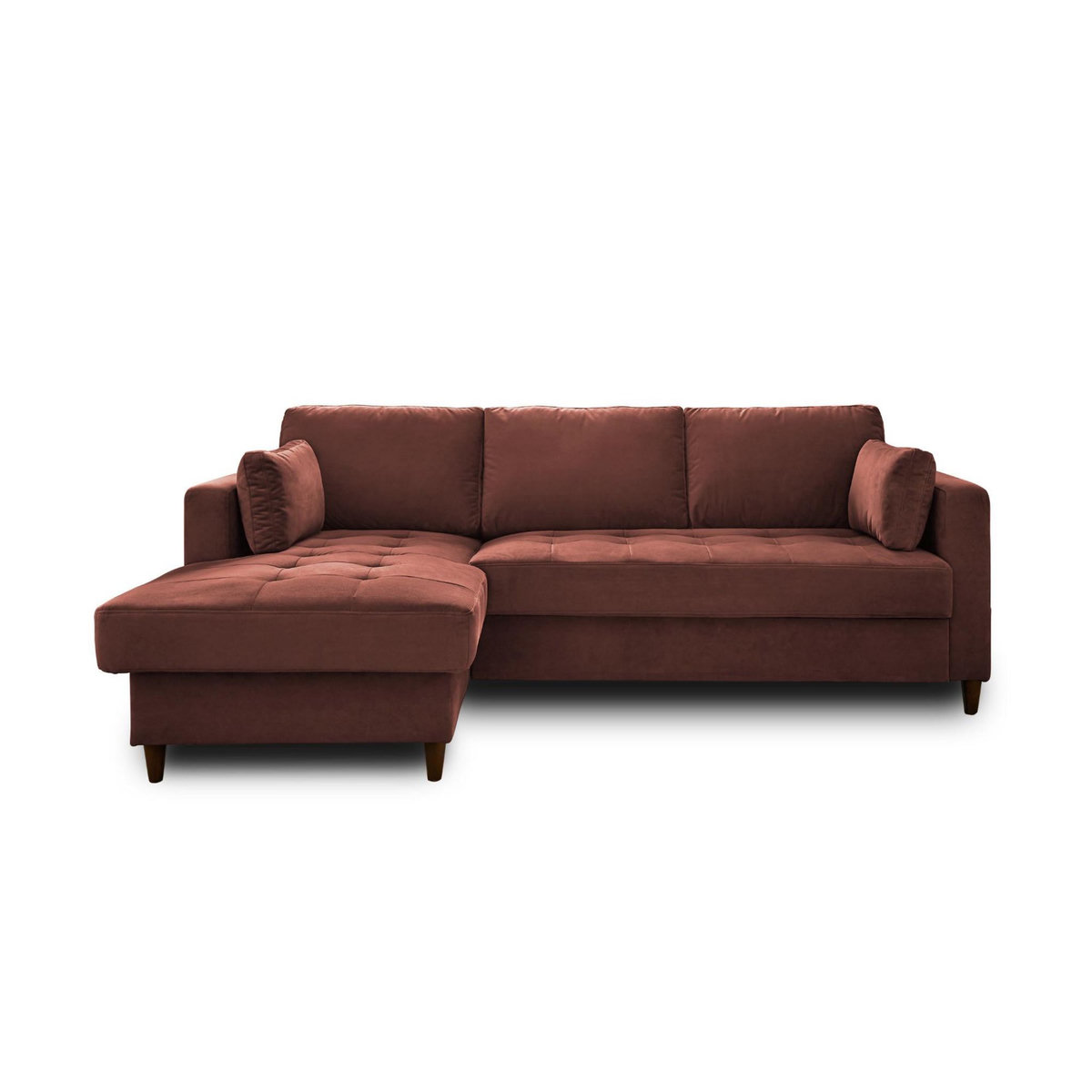 LISA DESIGN Anna - canapé d'angle gauche - 4 places - convertible avec coffre - en velours