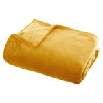 ATMOSPHERA Plaid Doux Uni  Flanel  125x150cm Ocre