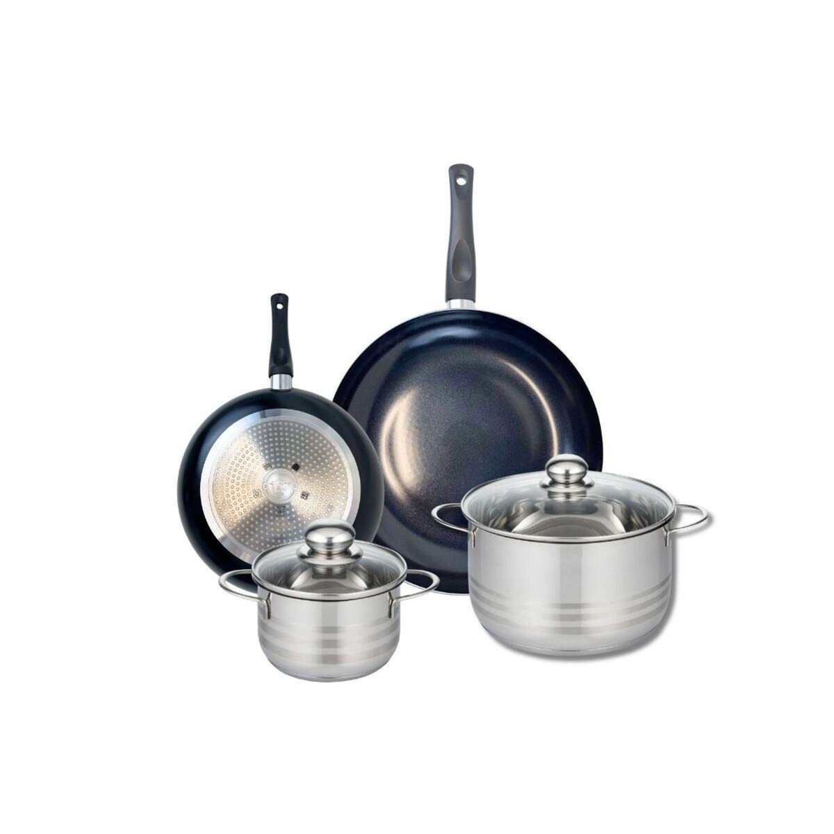 ELO Ensemble de 2 Poêles de cuisson 20 et 28 cm et 2 faitouts 14 et 20 cm Elo Prima Brillant