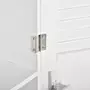 KLEANKIN Armoire haute murale salle de bain ou WC - placard 2 portes persiennes avec étagère - porte-serviette - MDF blanc