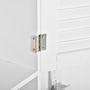 Voir la diapositive 4 : KLEANKIN Armoire haute murale salle de bain ou WC - placard 2 portes persiennes avec étagère - porte-serviette - MDF blanc