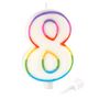 Voir la diapositive 2 : Paris Prix Bougie d'Anniversaire  Chiffre 8  10cm Multicolore