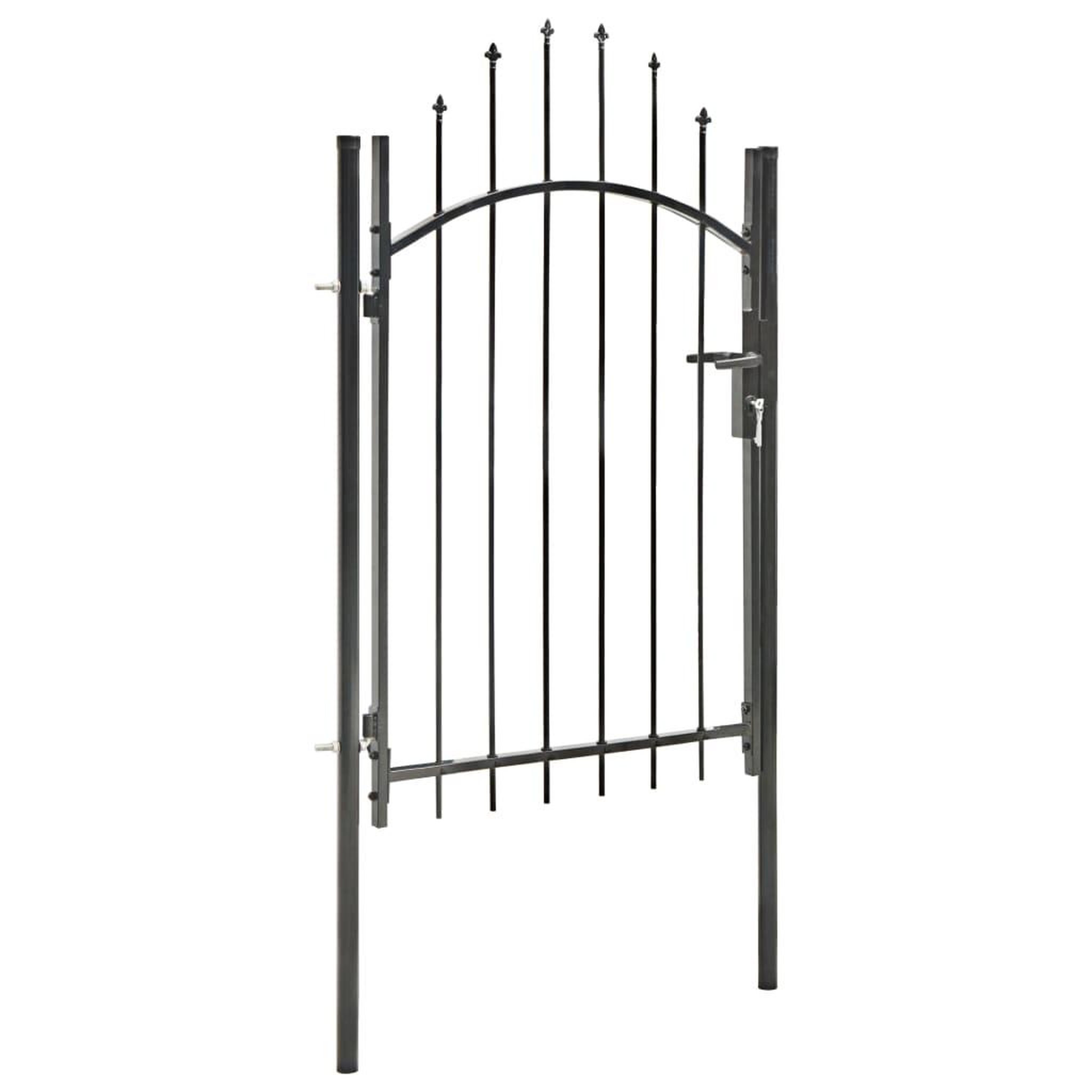 Voir la diapositive 2 : VIDAXL Portail de jardin Acier 1 x 2 m Noir