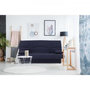 Voir la diapositive 2 : MARKET24 Banquette clic clac 3 places - Tissu bleu foncé - Style Contemporain - L 190 x P 92 cm - DREAM