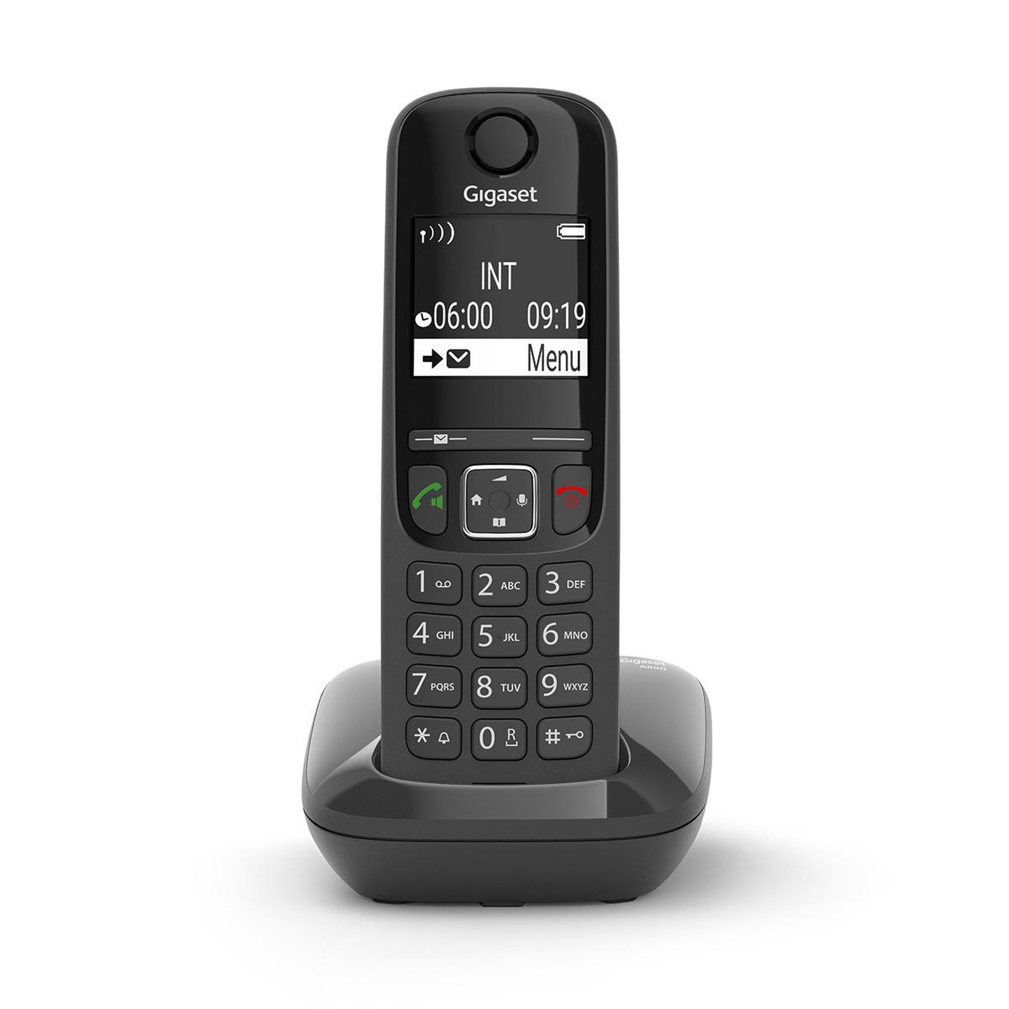 Voir la diapositive 2 : GIGASET Téléphone analogique dect gigaset as690 avec identification de l'appelant noir