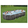 Voir la diapositive 1 : BESTWAY Piscine tubulaire ovale - Décor bois - 732x366x122cm - POWER STEEL™