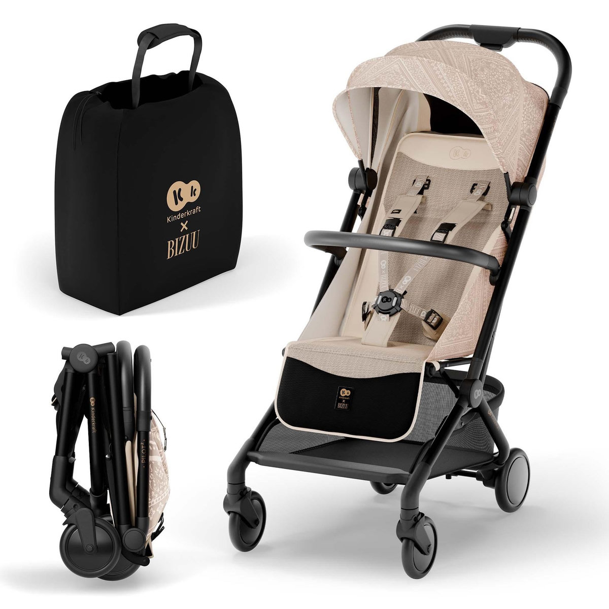 KINDERKRAFT Poussette compacte et facile à plier pour voyages et déplacements