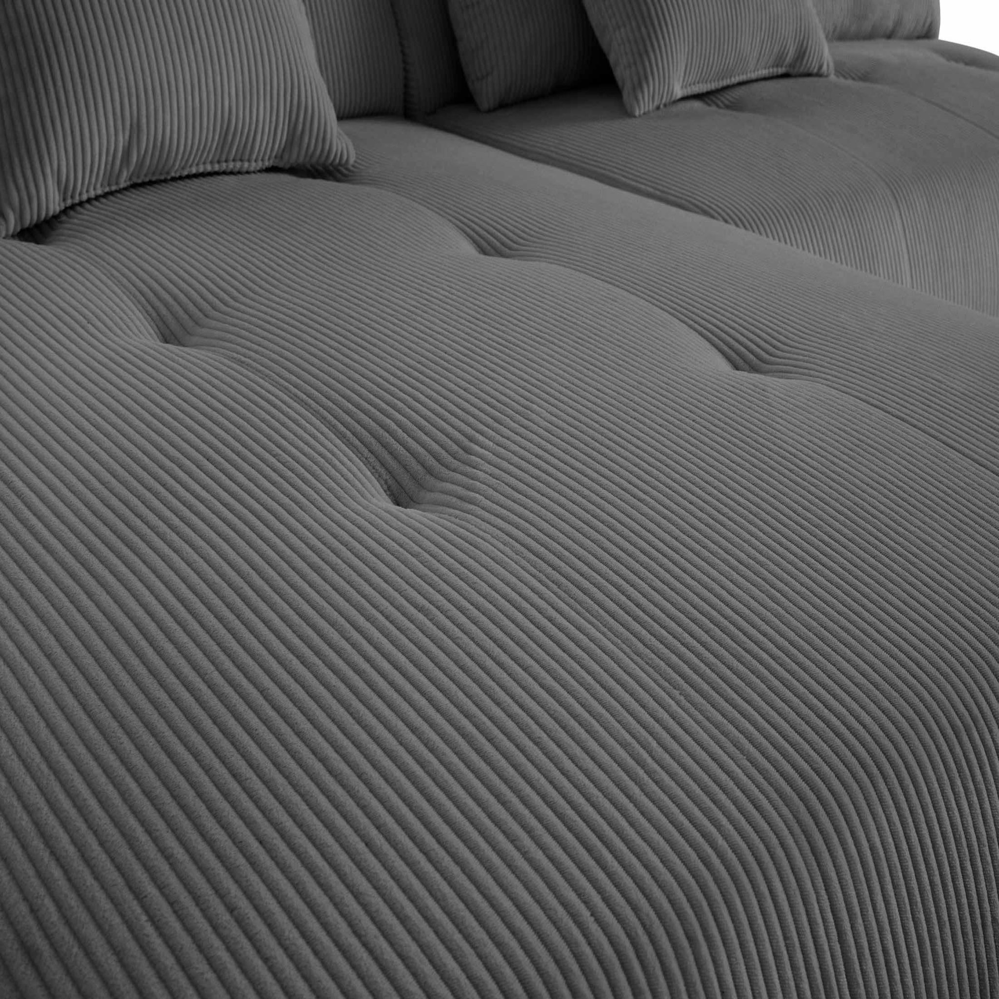 Voir la diapositive 6 : LISA DESIGN Onyx - canapé modulable d'angle gauche - 5 places - en velours côtelé