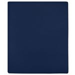 VIDAXL Draps-housses Jersey 2 pcs Bleu marine 90x200 cm Coton