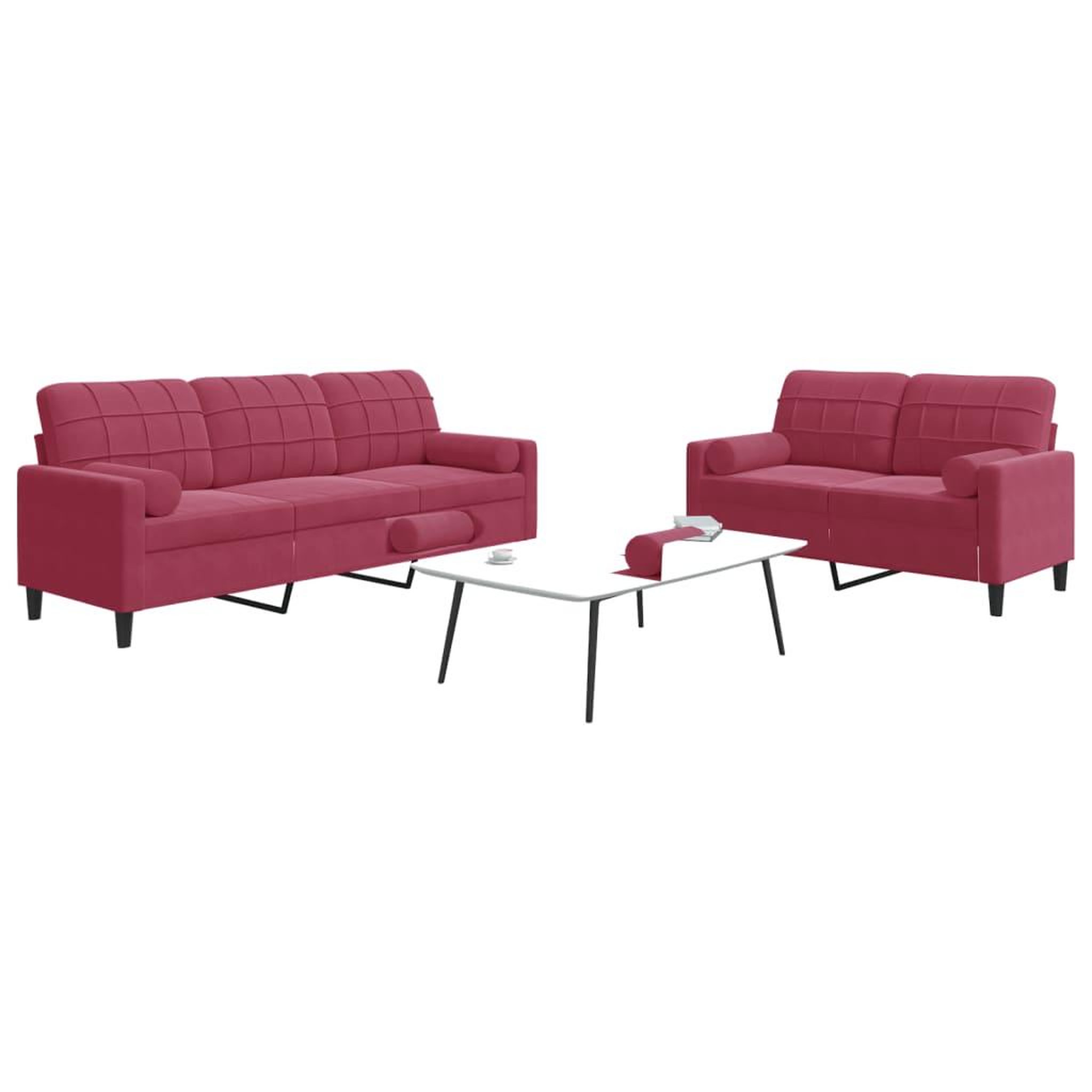 VIDAXL Ensemble de canapes 2 pcs avec coussins et traversins velours