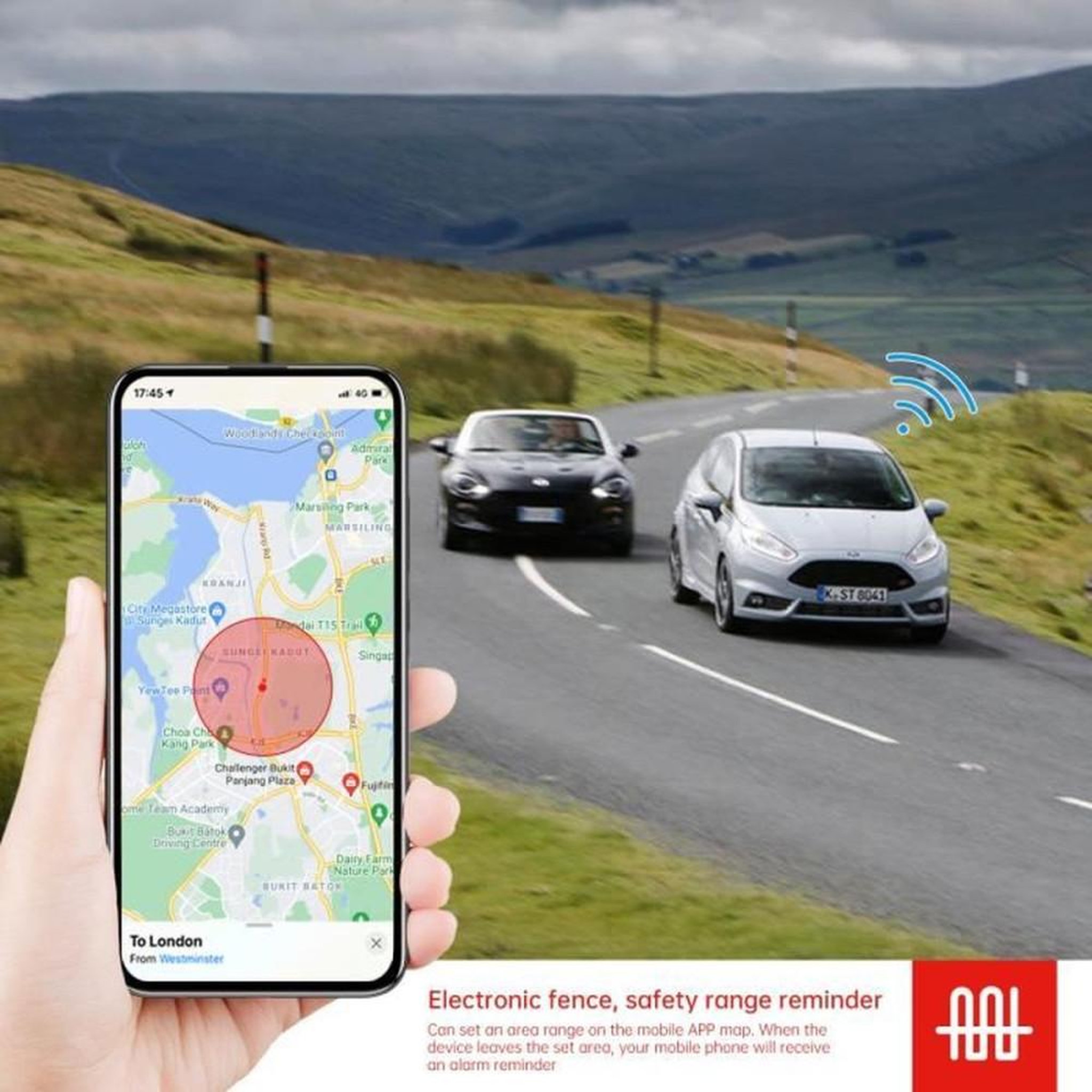 Voir la diapositive 4 : Cellfast Mini A8 tracker GPS anti-vol rechargeable noir avec SOS et géorepérage