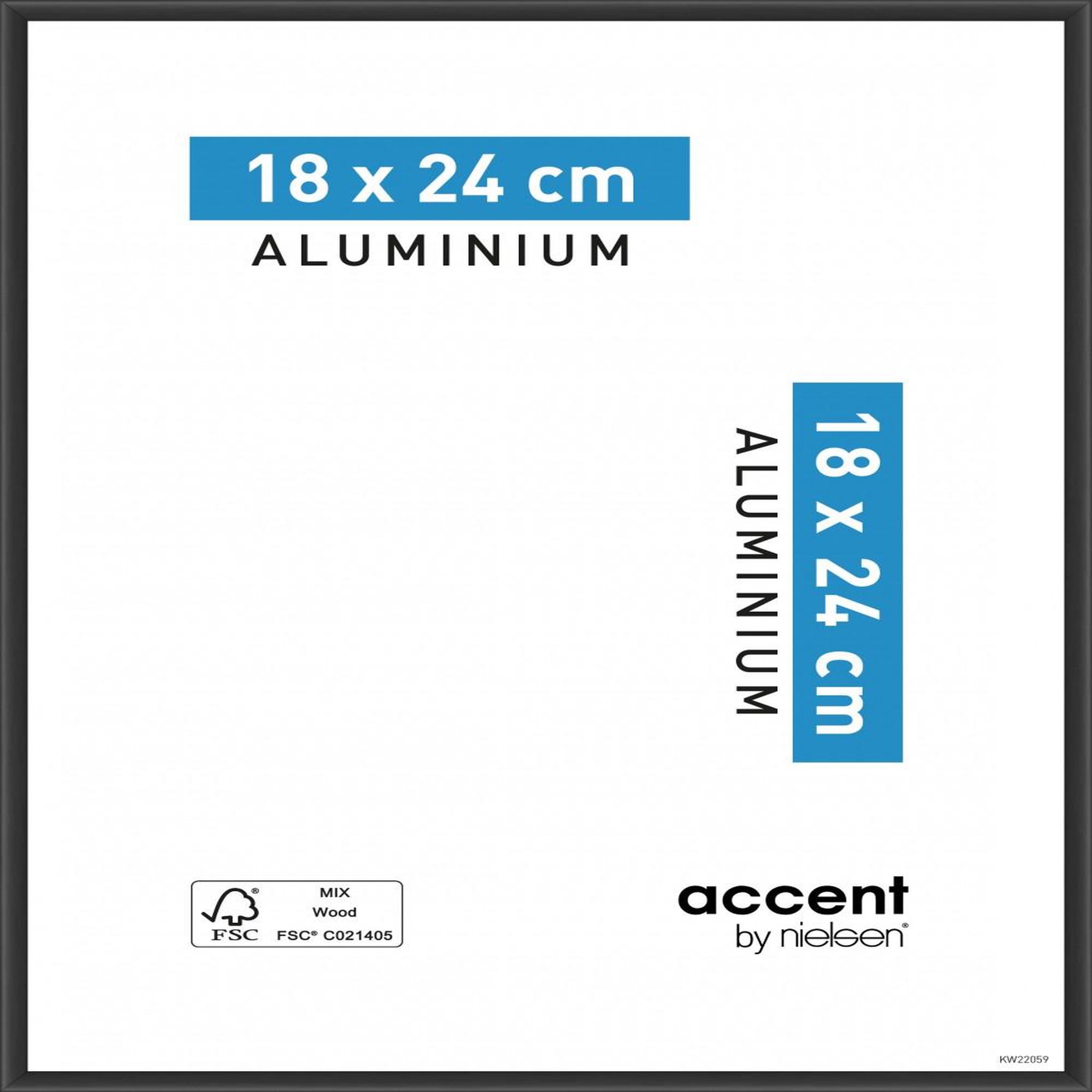 CENTRALE BRICO Cadre Accent, 18 x 24 cm, noir