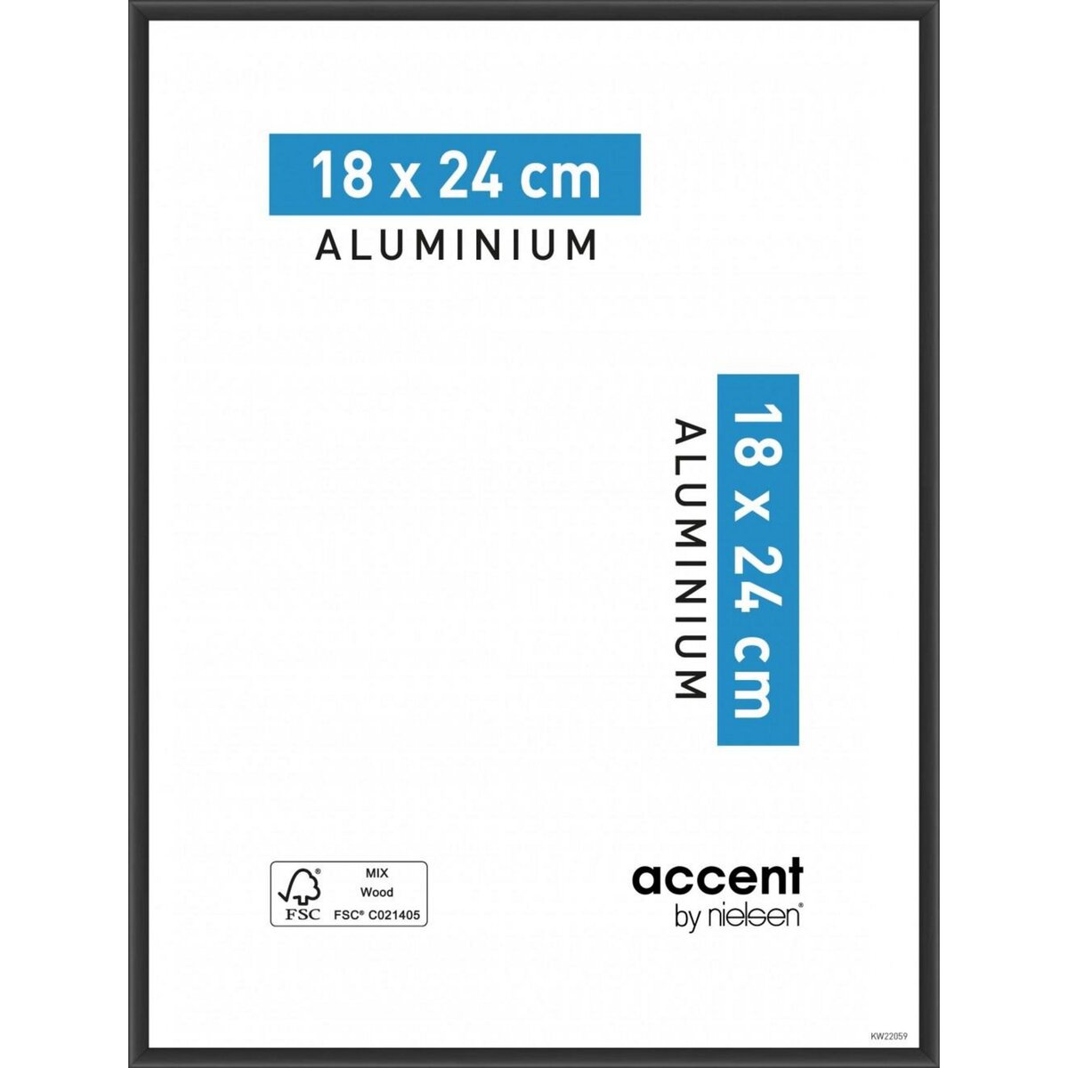 CENTRALE BRICO Cadre Accent, 18 x 24 cm, noir