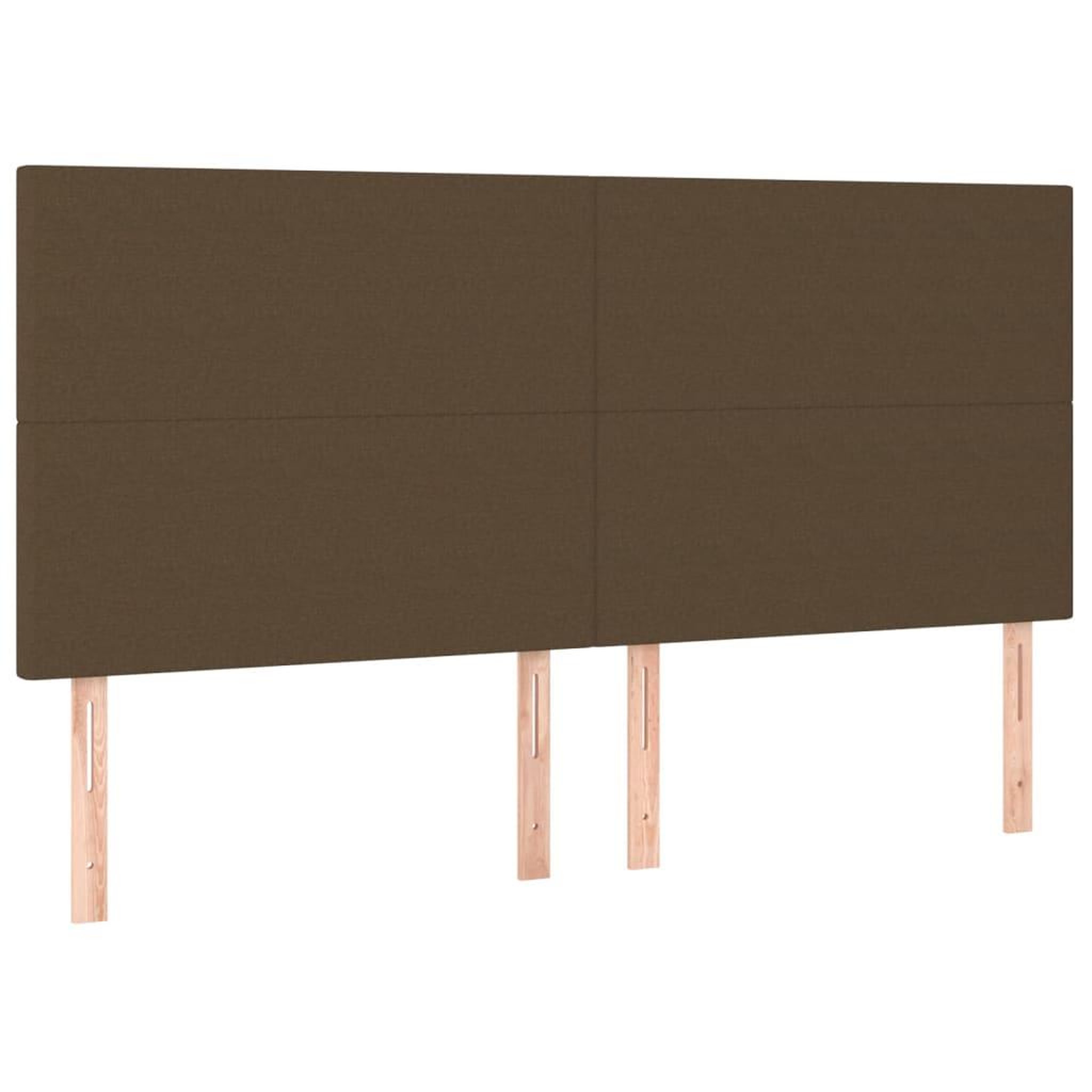 Voir la diapositive 4 : VIDAXL Tete de lit a LED Marron fonce 160x5x118/128 cm Tissu