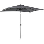 OUTSUNNY Parasol lumineux rectangulaire inclinable dim. 2,68L x 2,05l x 2,48H m parasol LED solaire métal polyester haute densité gris