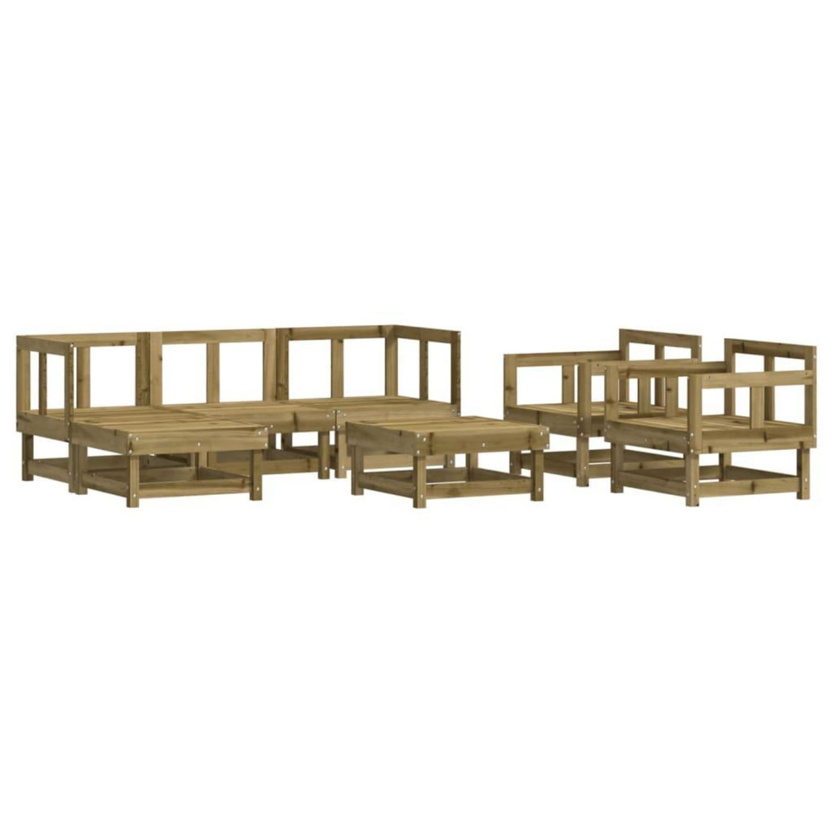 VIDAXL Salon de jardin 7 pcs bois de pin impregne