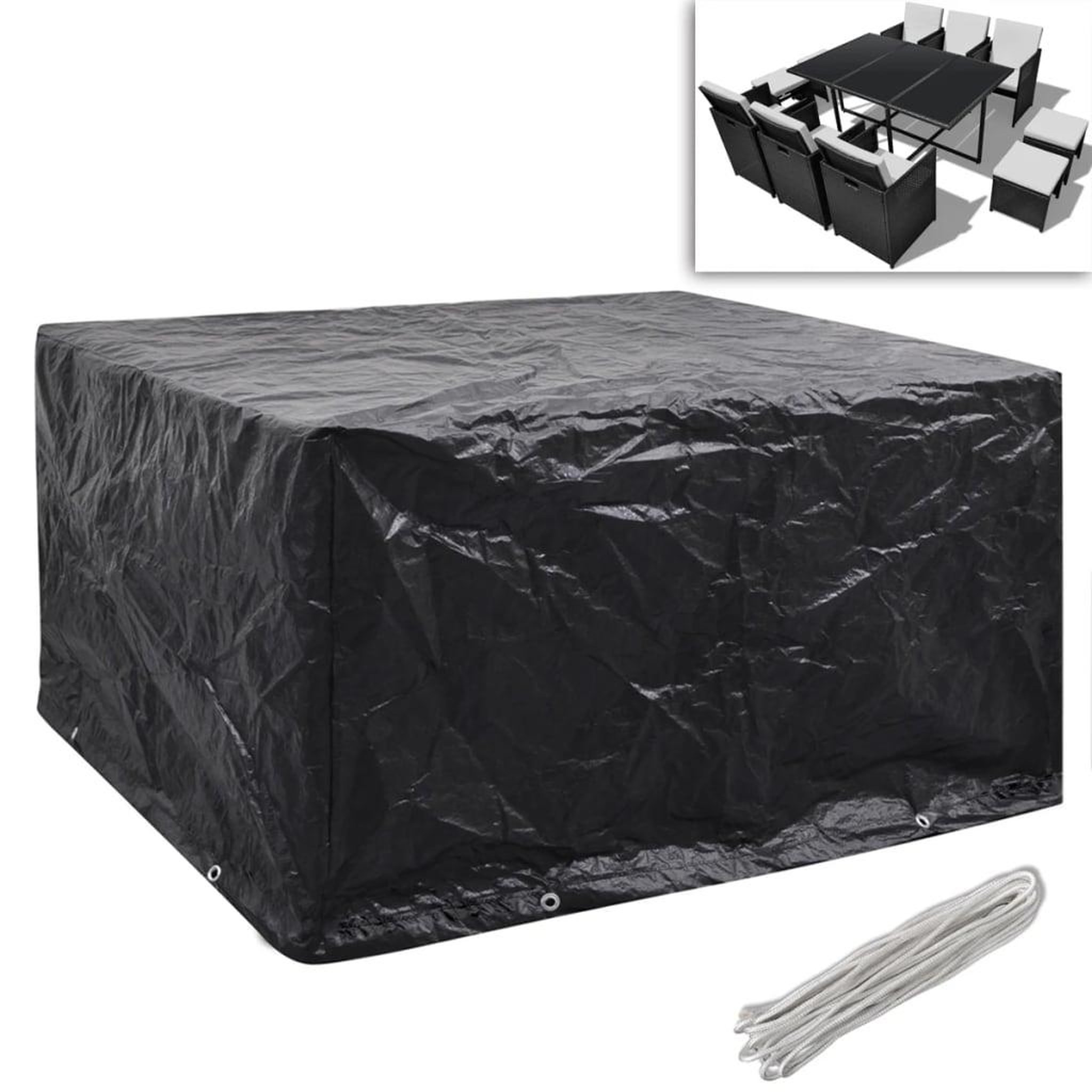 Voir la diapositive 2 : VIDAXL Housses de salon de jardin 2 pcs Rotin 8 œillets 172x113 cm