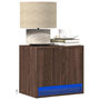 Voir la diapositive 1 : VIDAXL Tables de chevet murales avec lumieres LED 2 pcs chene marron
