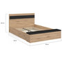 Voir la diapositive 6 : ID MARKET Lit double GAELLE tête de lit + banc coffre et sommier 140 x 190 cm bois et noir