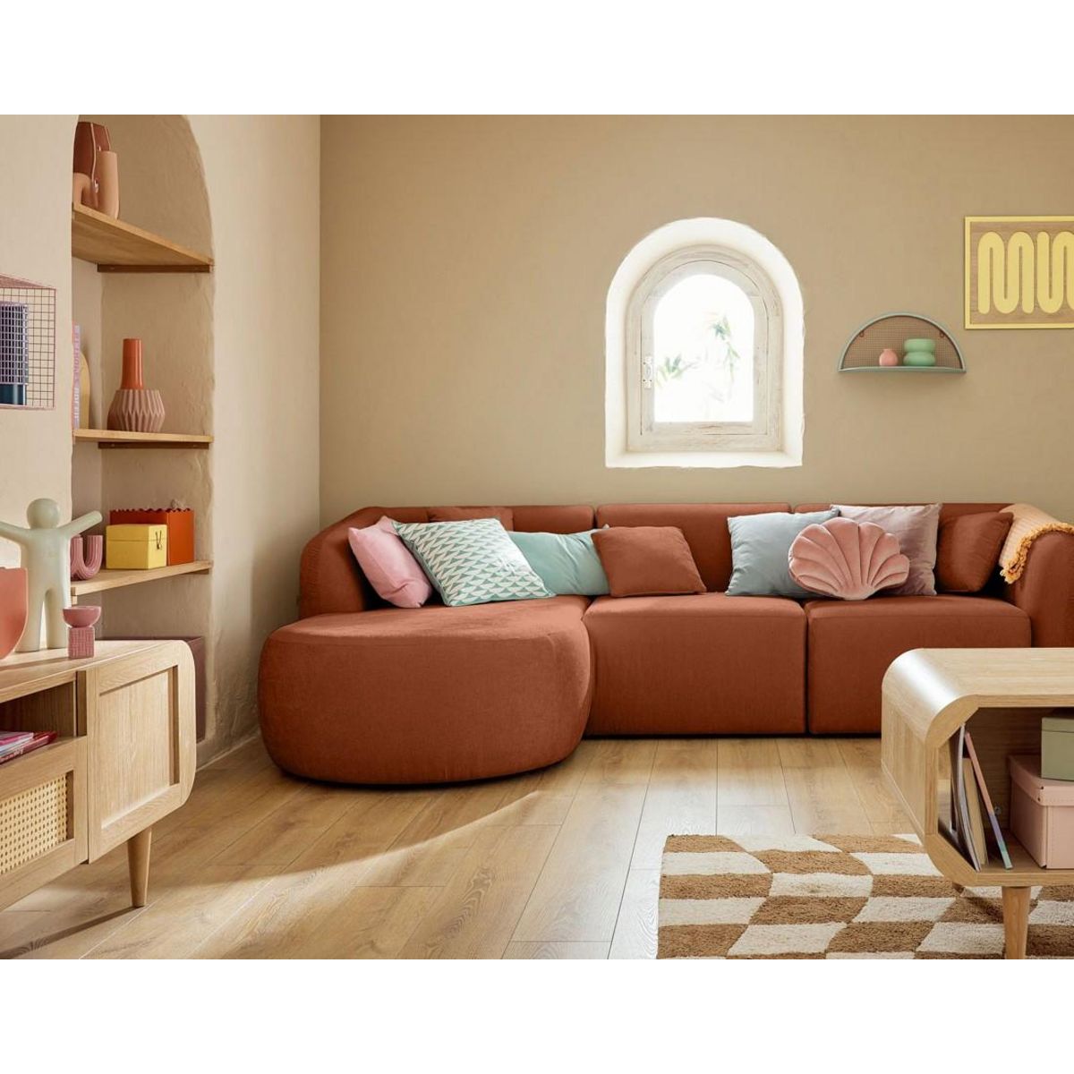 LISA DESIGN Ikare - canapé modulable d'angle gauche - 4 places - en tissu