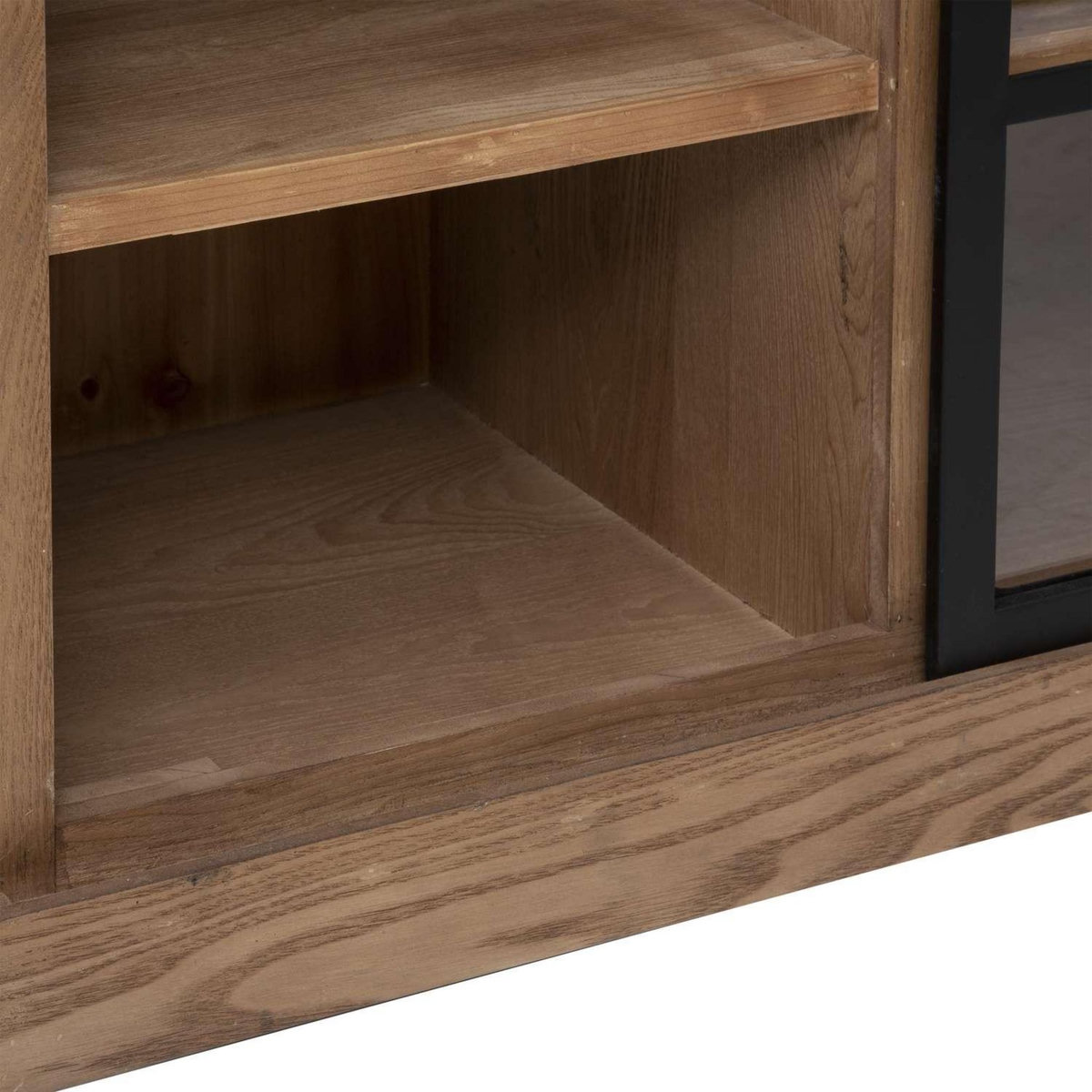 ATMOSPHERA Buffet avec porte coulissante en verre DANIK - Marron et noir