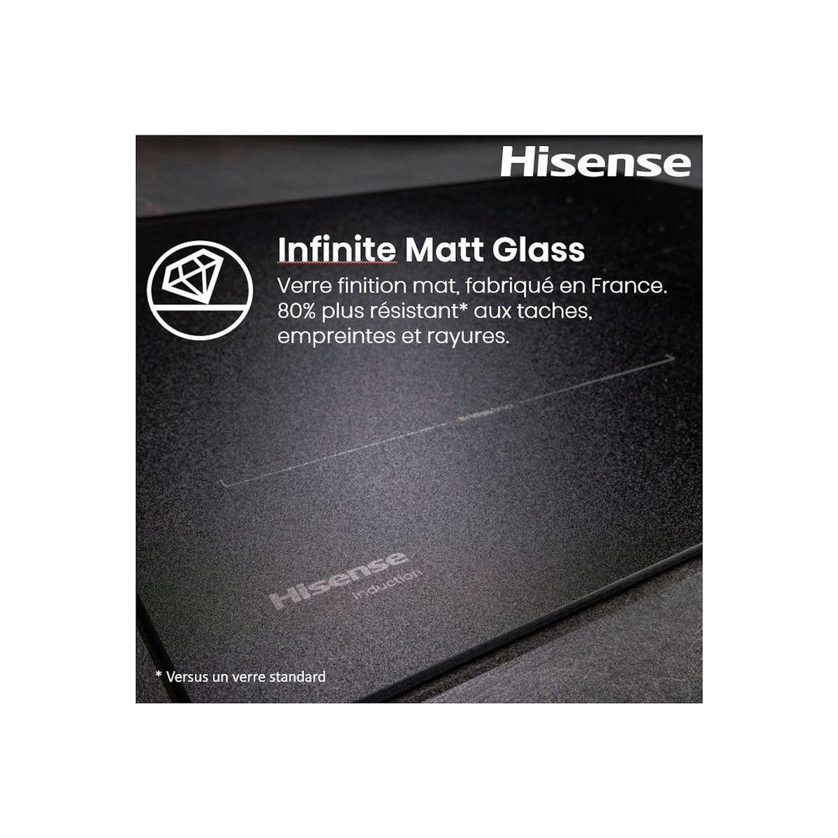 Hisense Plaque induction aspirante HEH8443BSRWF InfiniteMattGlass