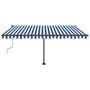 Voir la diapositive 4 : VIDAXL Auvent manuel retractable sur pied 400x300 cm Bleu et blanc