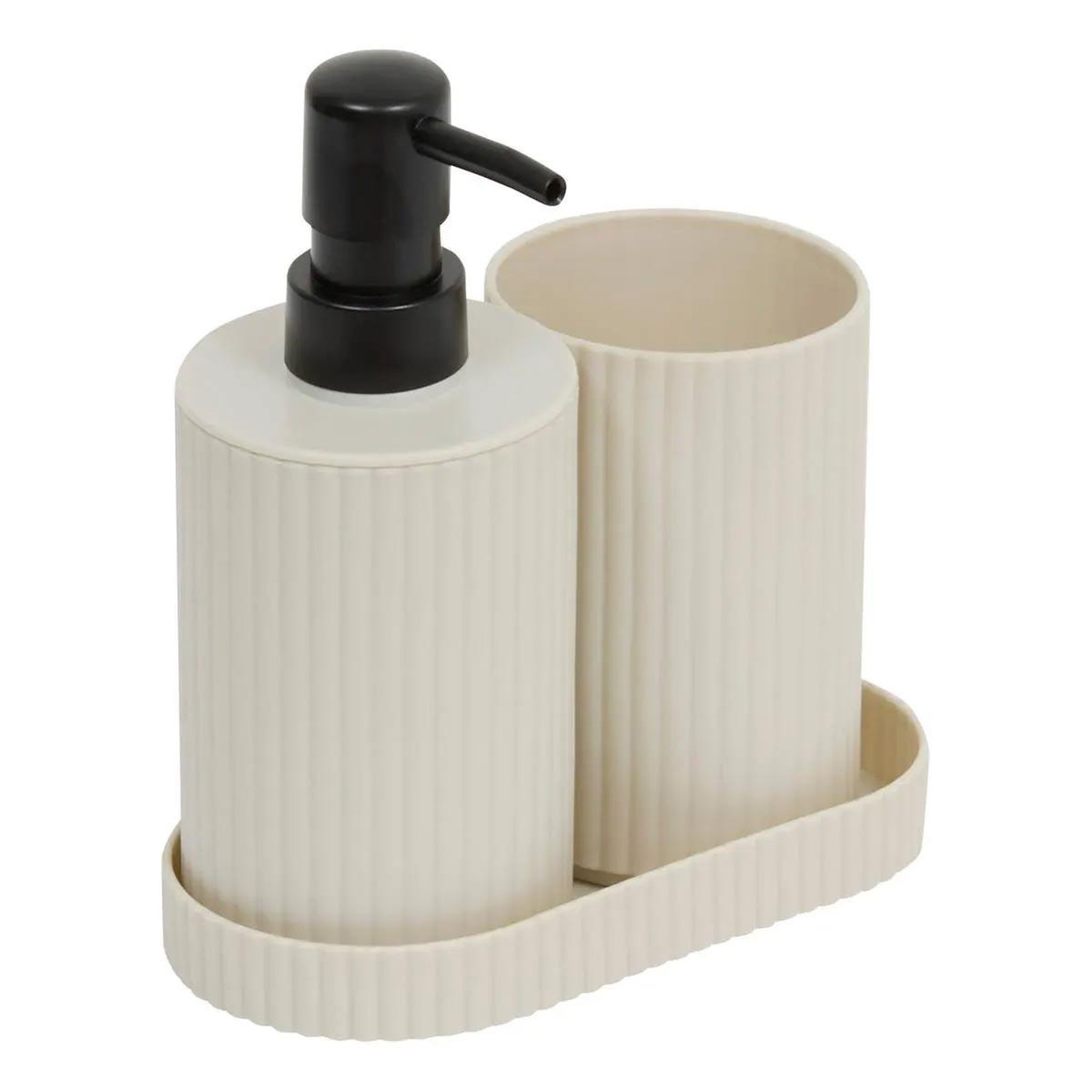 FIVE Lot de 3 accessoires de salle de bain  mily  17cm beige