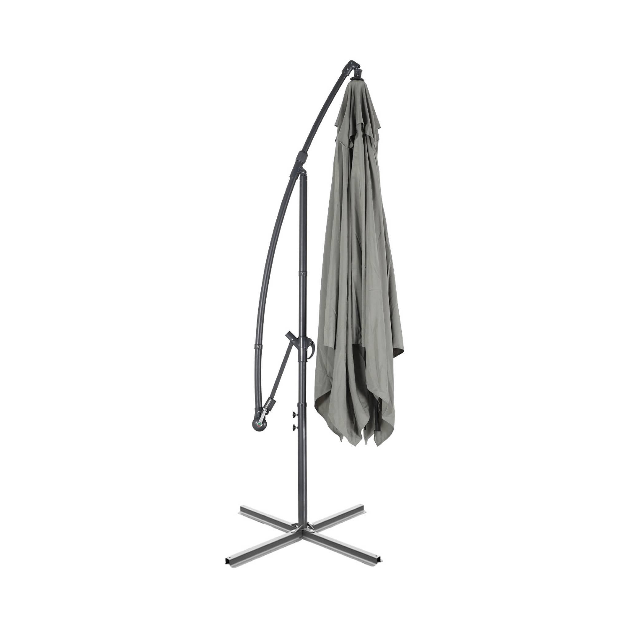 Voir la diapositive 3 : SWEEEK Parasol déporté carré 3x3m Hardelot , mat excentré, 8 baleines, toile 180g déperlante