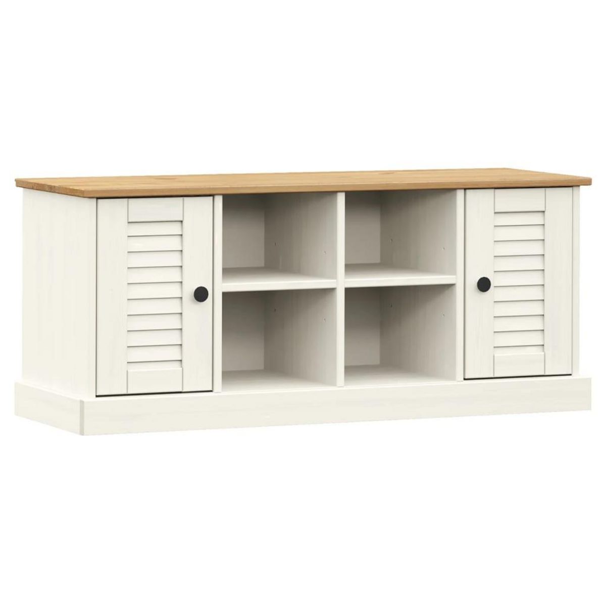 VIDAXL Banc a chaussures VIGO blanc 106x35x45 cm bois massif de pin