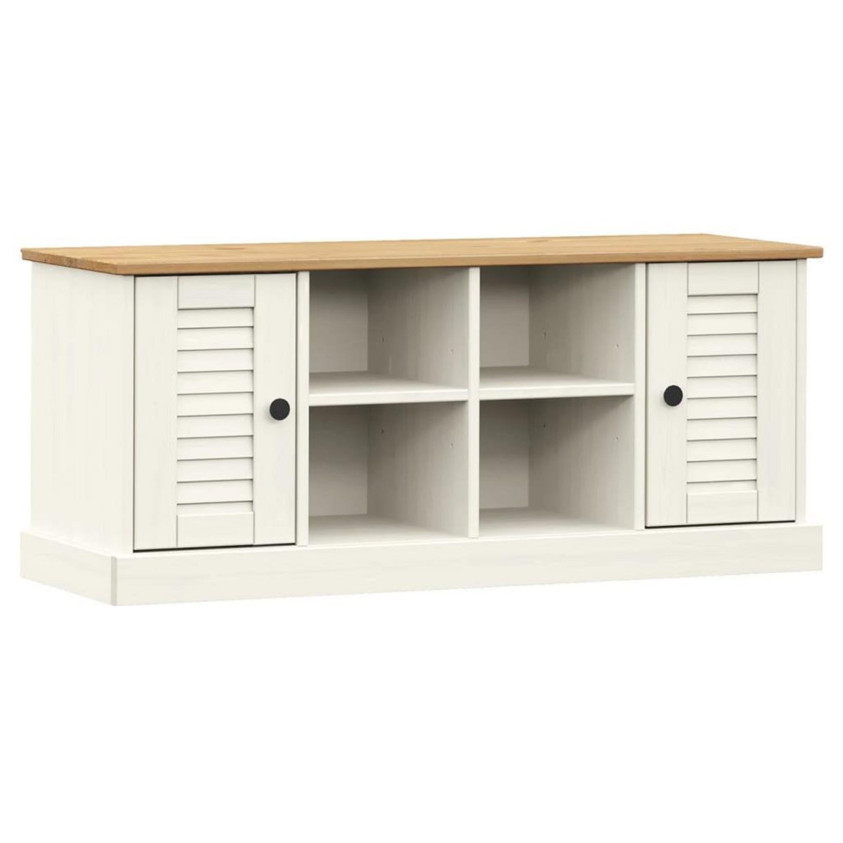VIDAXL Banc a chaussures VIGO blanc 106x35x45 cm bois massif de pin