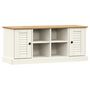 Voir la diapositive 2 : VIDAXL Banc a chaussures VIGO blanc 106x35x45 cm bois massif de pin