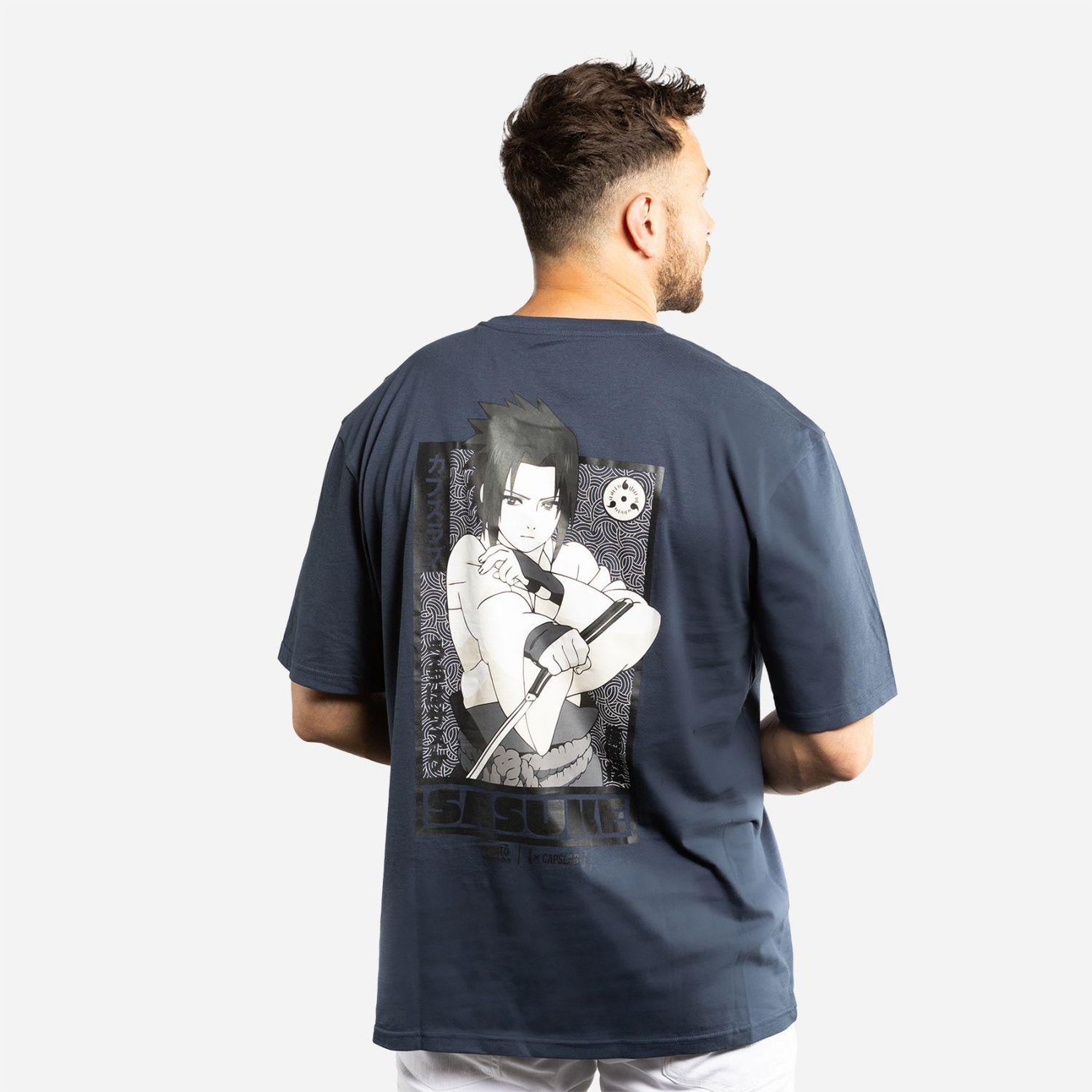 Voir la diapositive 3 : CAPSLAB T-shirt homme relax fit avec print naruto shippuden sasuke