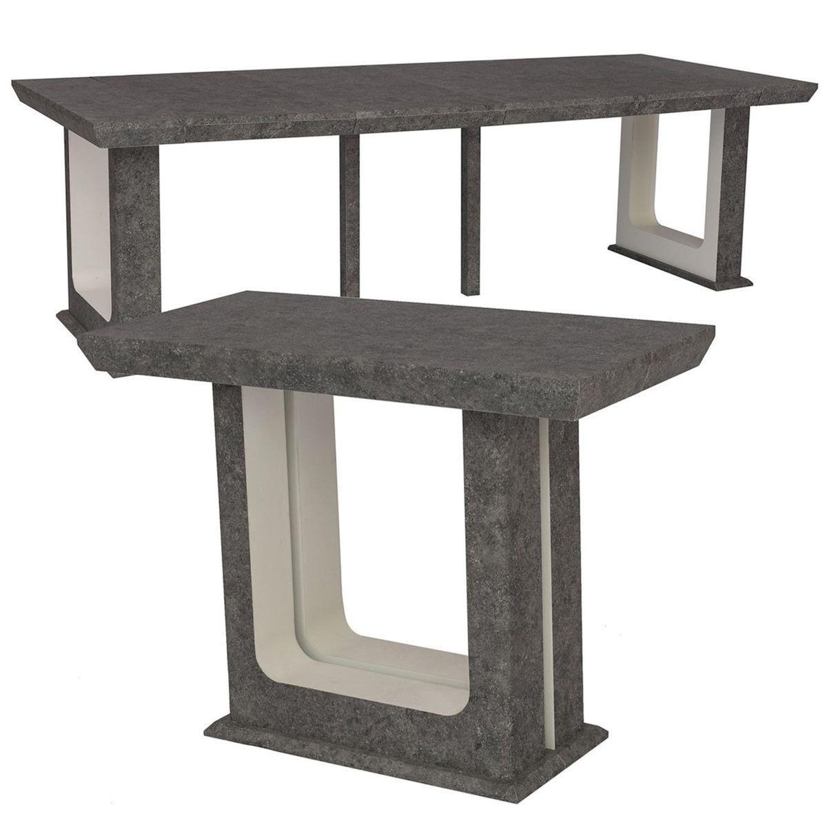 Paris Prix Table Console Extensible Effet Béton  Rui  50-250cm Gris