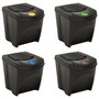 Voir la diapositive 3 : VIDAXL Poubelles empilables 4 pcs Anthracite 100 L