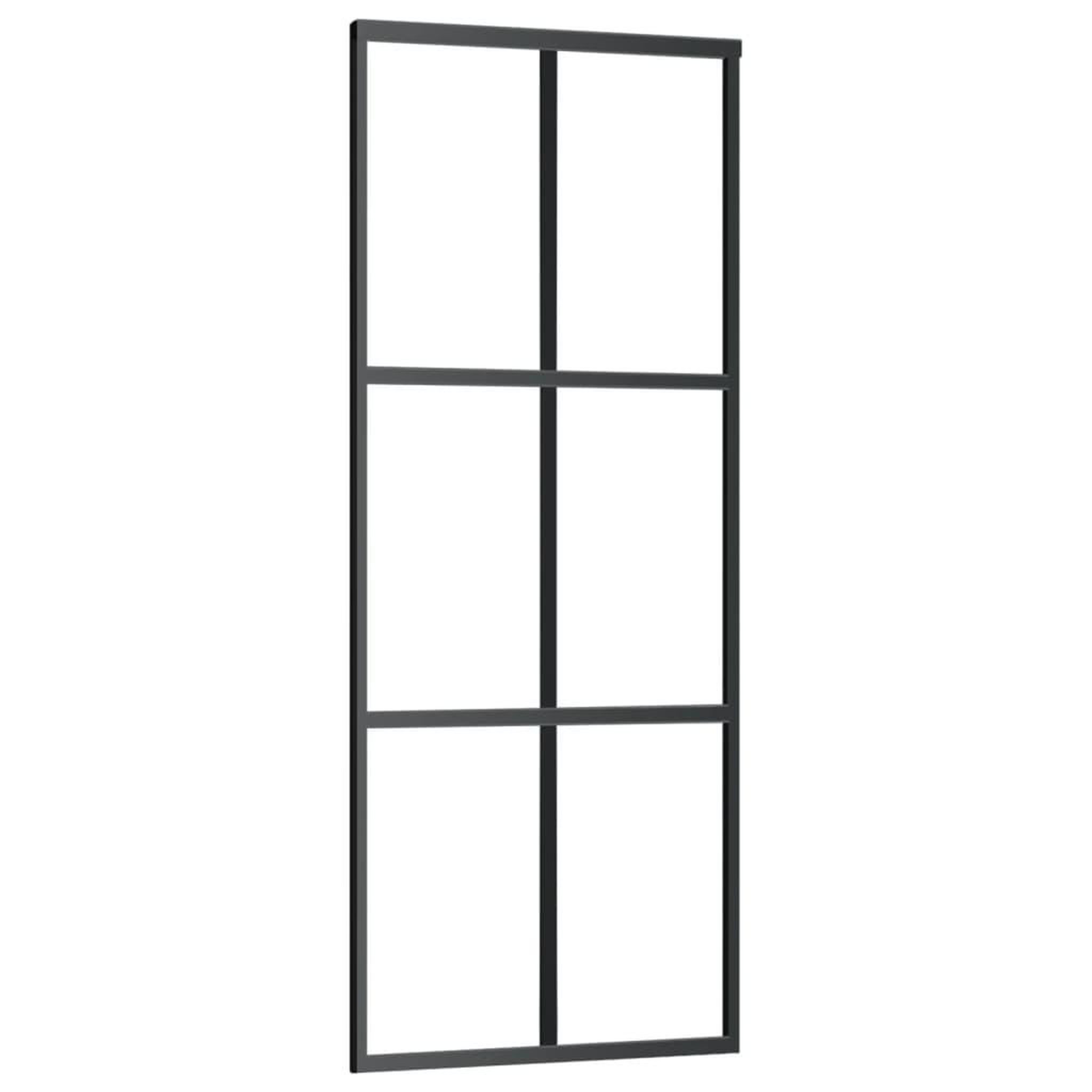 Voir la diapositive 2 : VIDAXL Porte coulissante Verre ESG et aluminium 76x205 cm Noir