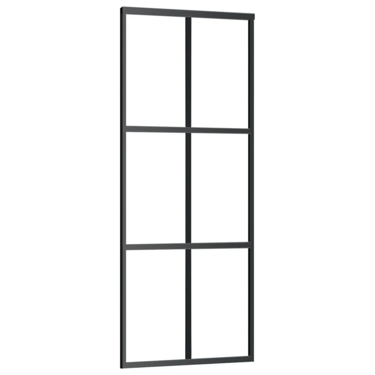 VIDAXL Porte coulissante Verre ESG et aluminium 76x205 cm Noir