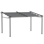 OUTSUNNY Pergola rétractable 3,97L x 2,95l x 2,3H m structure alu. métal époxy polyester gris