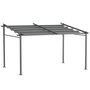 Voir la diapositive 1 : OUTSUNNY Pergola rétractable 3,97L x 2,95l x 2,3H m structure alu. métal époxy polyester gris